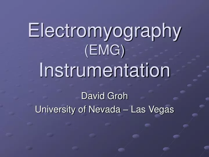 electromyography emg instrumentation
