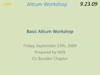 Basic Altium Workshop
