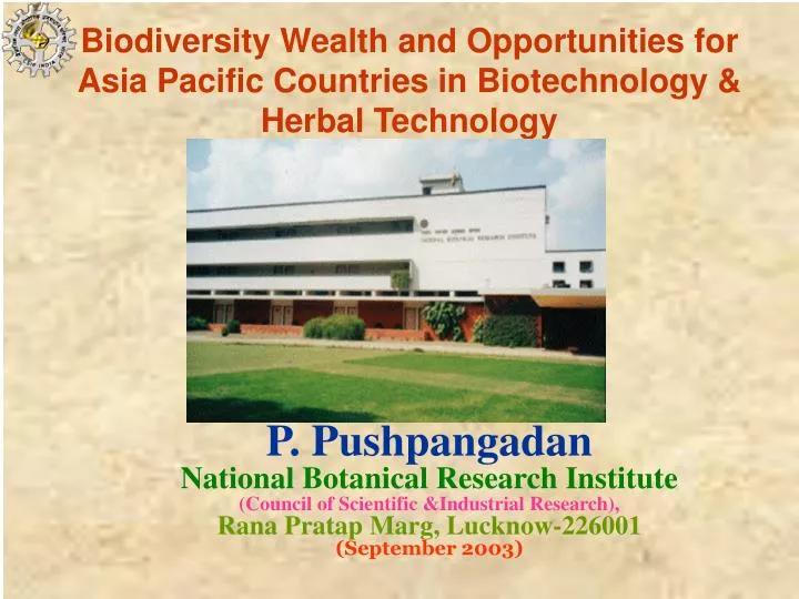 biodiversity wealth and opportunities for asia pacific countries in biotechnology herbal technology