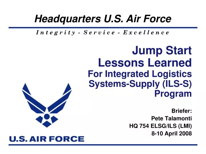 jump start lessons learned for integrated logistics systems supply ils s program