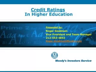 Credit Ratings In Higher Education