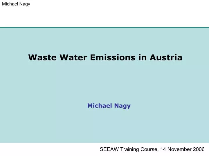 waste water emissions in austria