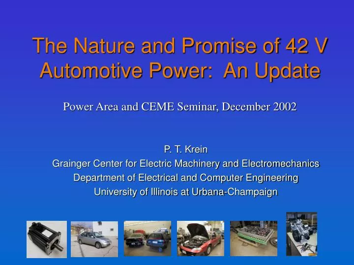the nature and promise of 42 v automotive power an update