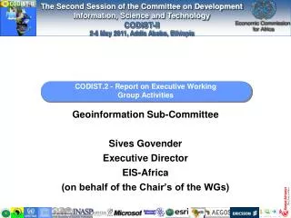 CODIST.2 - Report on Executive Working Group Activities