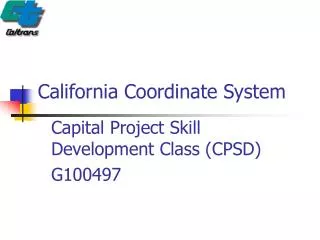California Coordinate System