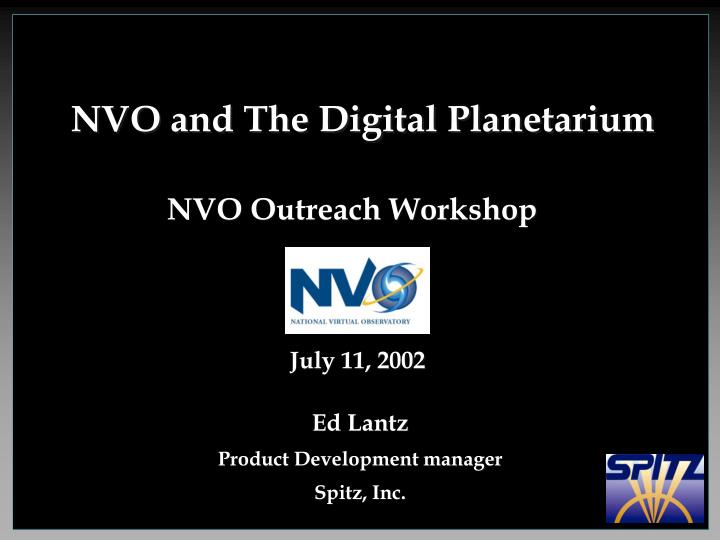 nvo and the digital planetarium