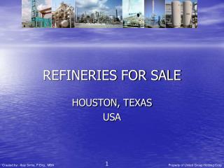 REFINERIES FOR SALE