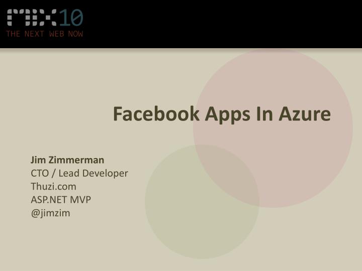 facebook apps in azure