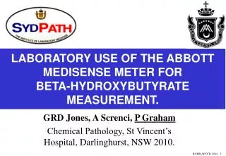 LABORATORY USE OF THE ABBOTT MEDISENSE METER FOR BETA-HYDROXYBUTYRATE MEASUREMENT.