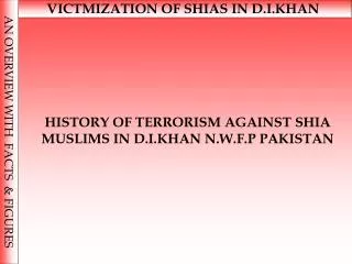 HISTORY OF TERRORISM AGAINST SHIA MUSLIMS IN D.I.KHAN N.W.F.P PAKISTAN