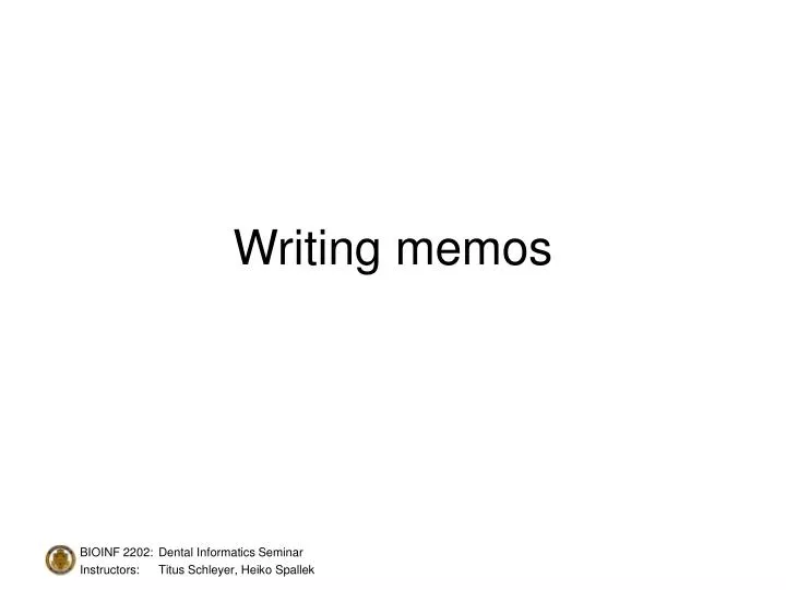 writing memos
