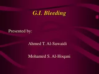 G.I. Bleeding