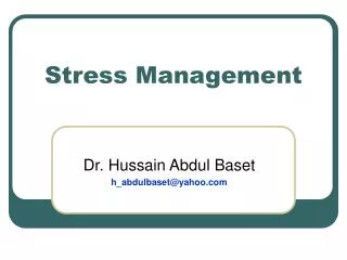 stress management
