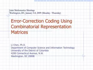 Error-Correction Coding Using Combinatorial Representation Matrices