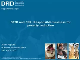 DFID and CSR: Responsible business for poverty reduction