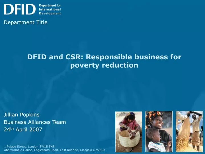 dfid and csr responsible business for poverty reduction
