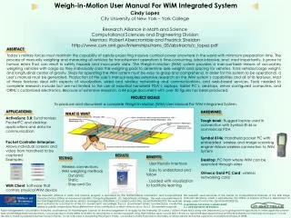 Weigh-in-Motion User Manual For WIM Integrated System