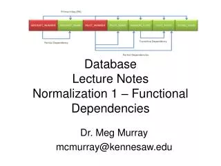 Database Lecture Notes Normalization 1 – Functional Dependencies