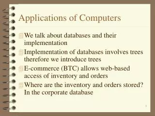 Applications of Computers