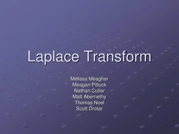 laplace transform