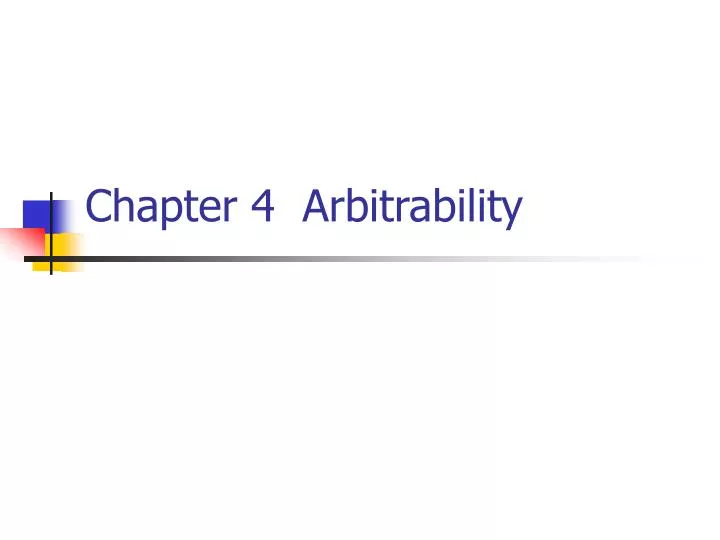 chapter 4 arbitrability