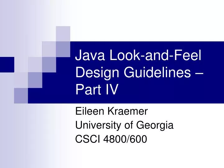 java look and feel design guidelines part iv