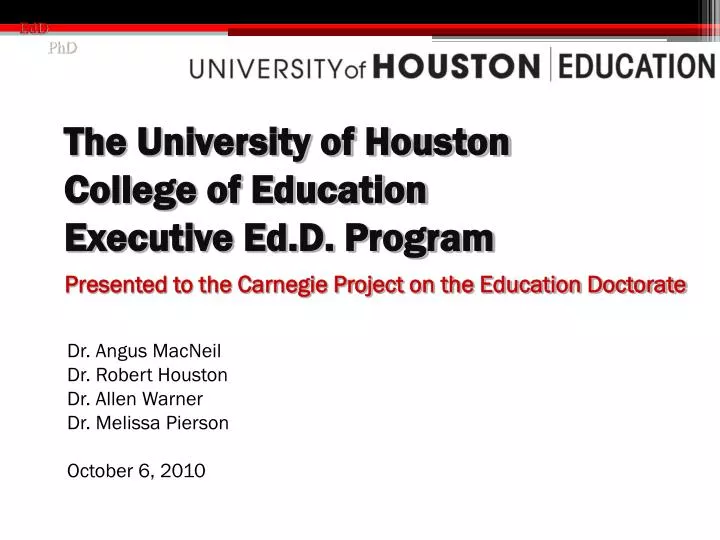 the university of houston college of education executive ed d program