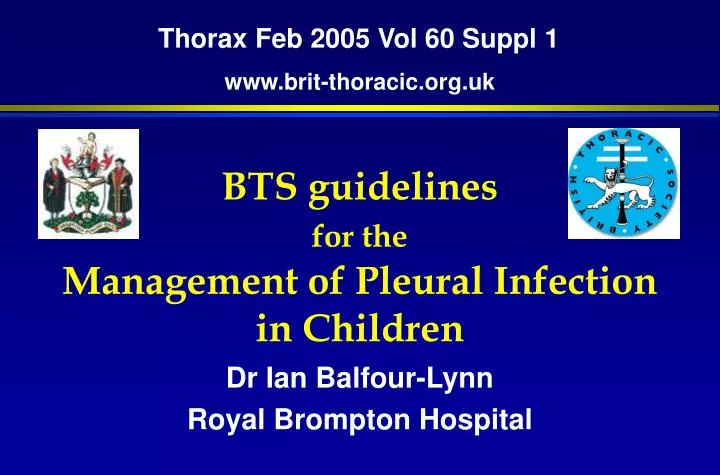bts guidelines for the management of pleural infection in children