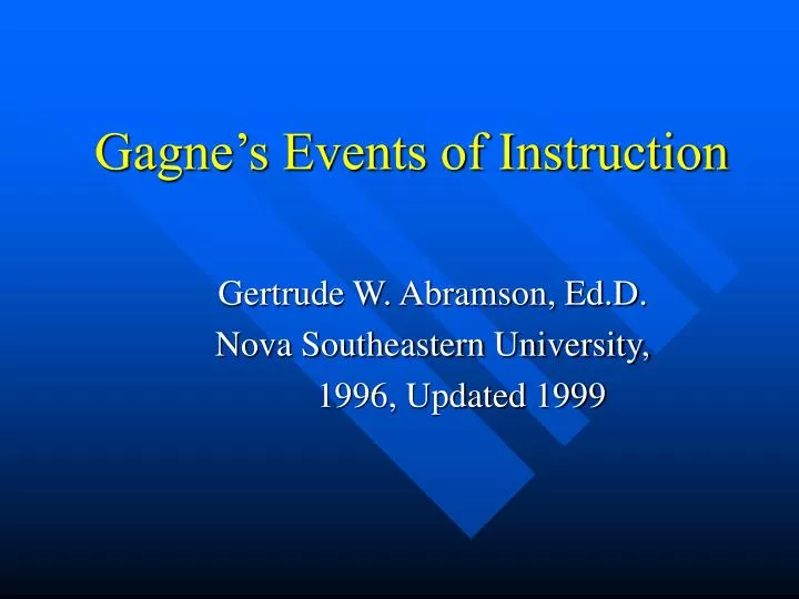 gagne s events of instruction