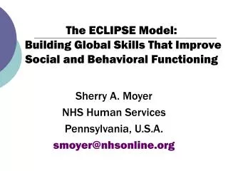 The ECLIPSE Model: Building Global Skills That Improve Social and Behavioral Functioning