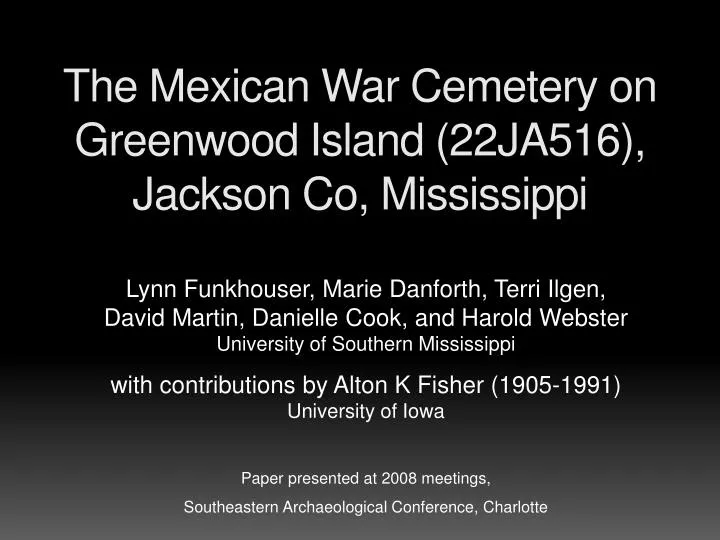 the mexican war cemetery on greenwood island 22ja516 jackson co mississippi