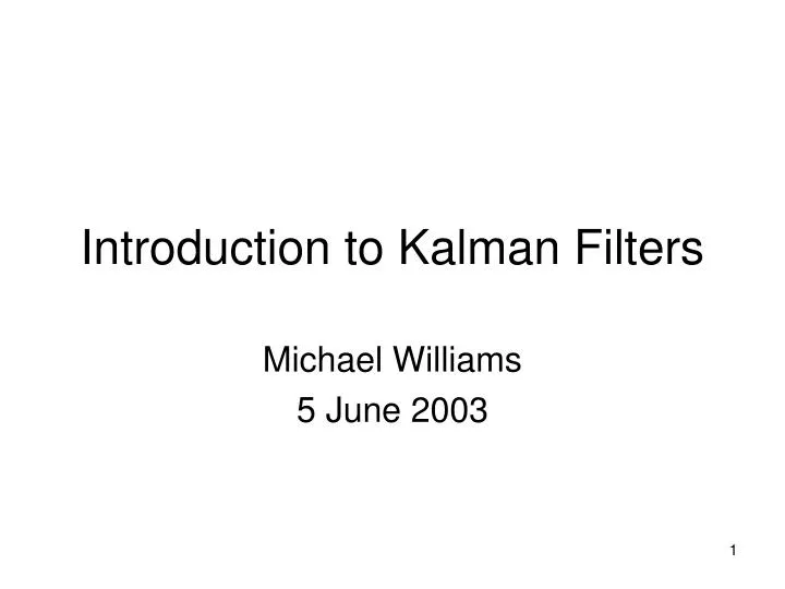 introduction to kalman filters