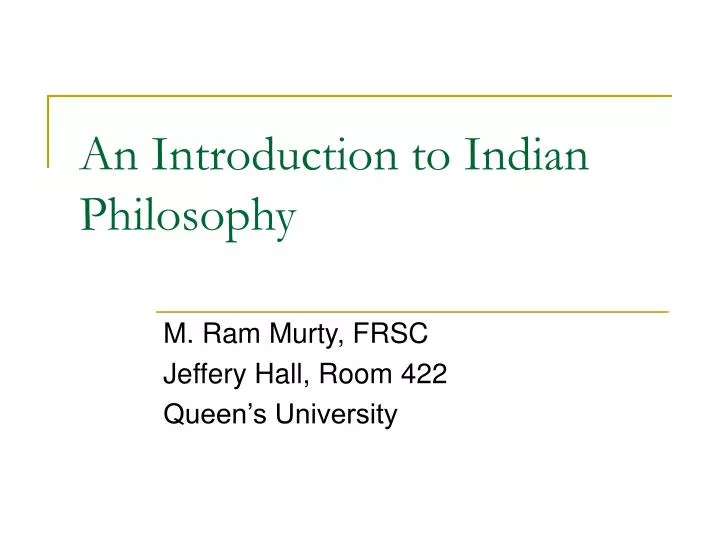 an introduction to indian philosophy