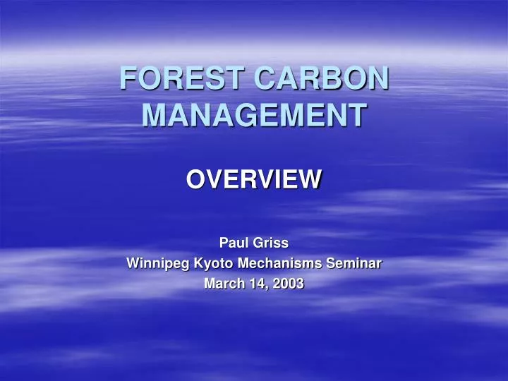 forest carbon management