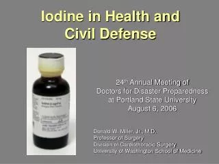 Iodine in Health and Civil Defense