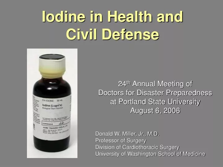iodine in health and civil defense