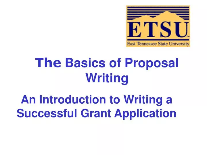 the basics of proposal writing