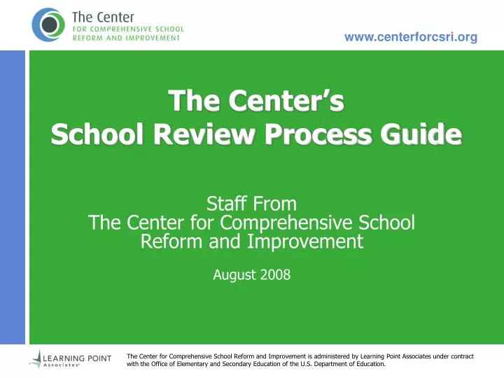 the center s school review process guide