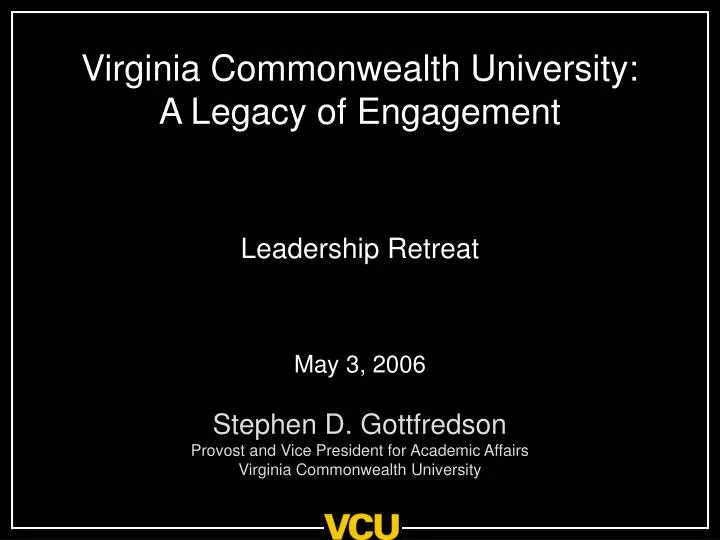 virginia commonwealth university a legacy of engagement