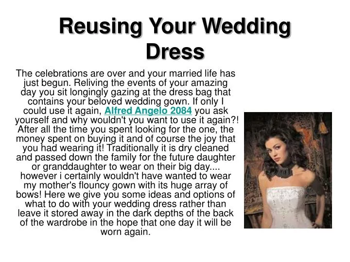 reusing your wedding dress