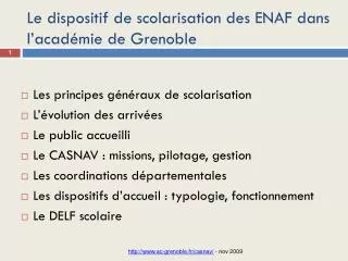 Le dispositif de scolarisation des ENAF dans l’académie de Grenoble
