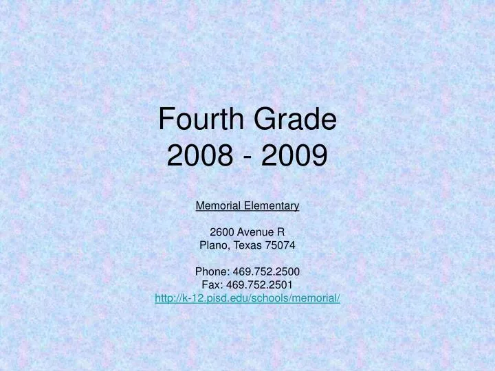 fourth grade 2008 2009