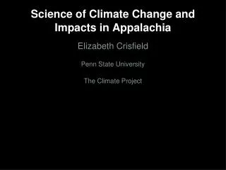 Science of Climate Change and Impacts in Appalachia