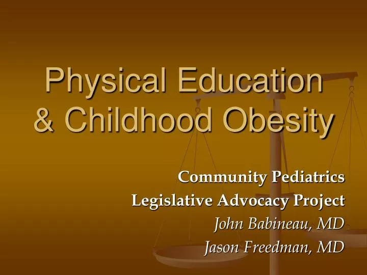 physical education childhood obesity