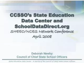 State Education Data Center - A Service of the Council of Chief State School Officers