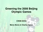Greening the 2008 Beijing Olympic Games