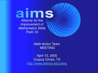 Alliance for the Improvement of Mathematics Skills PreK-16