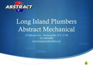 Long Island Plumbers, Abstract Mechanical