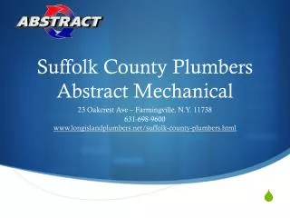 Suffolk County Plumbers, Abstract Mechanical