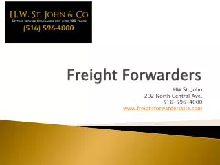 Freight Forwarders, HW St. John